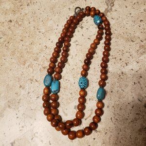 Silpada Turquoise and Wood Necklace